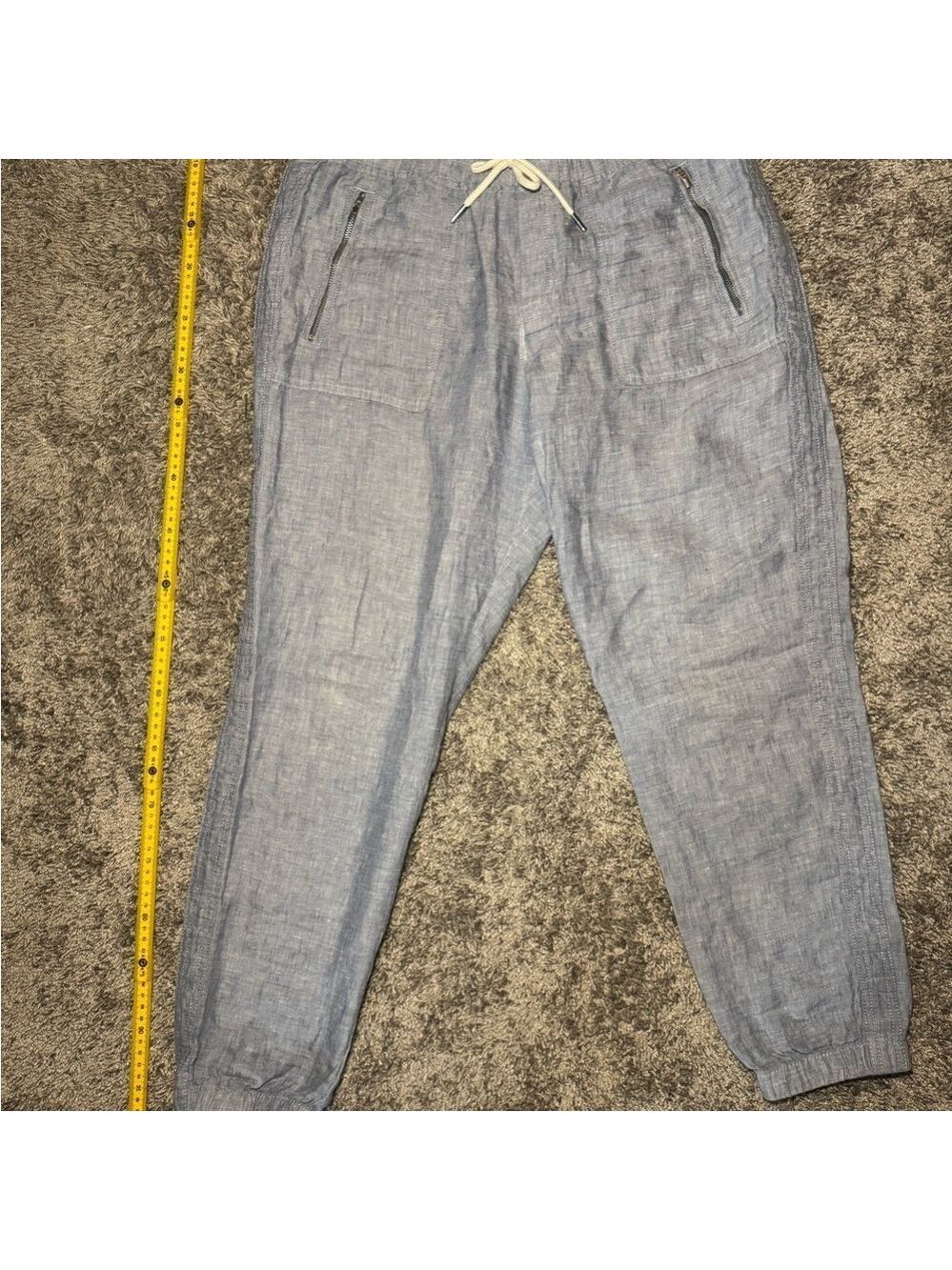 Athleta Blue Sweatpants with Elastic/Adjustable Waistband and Tapered Leg, Sz 6
